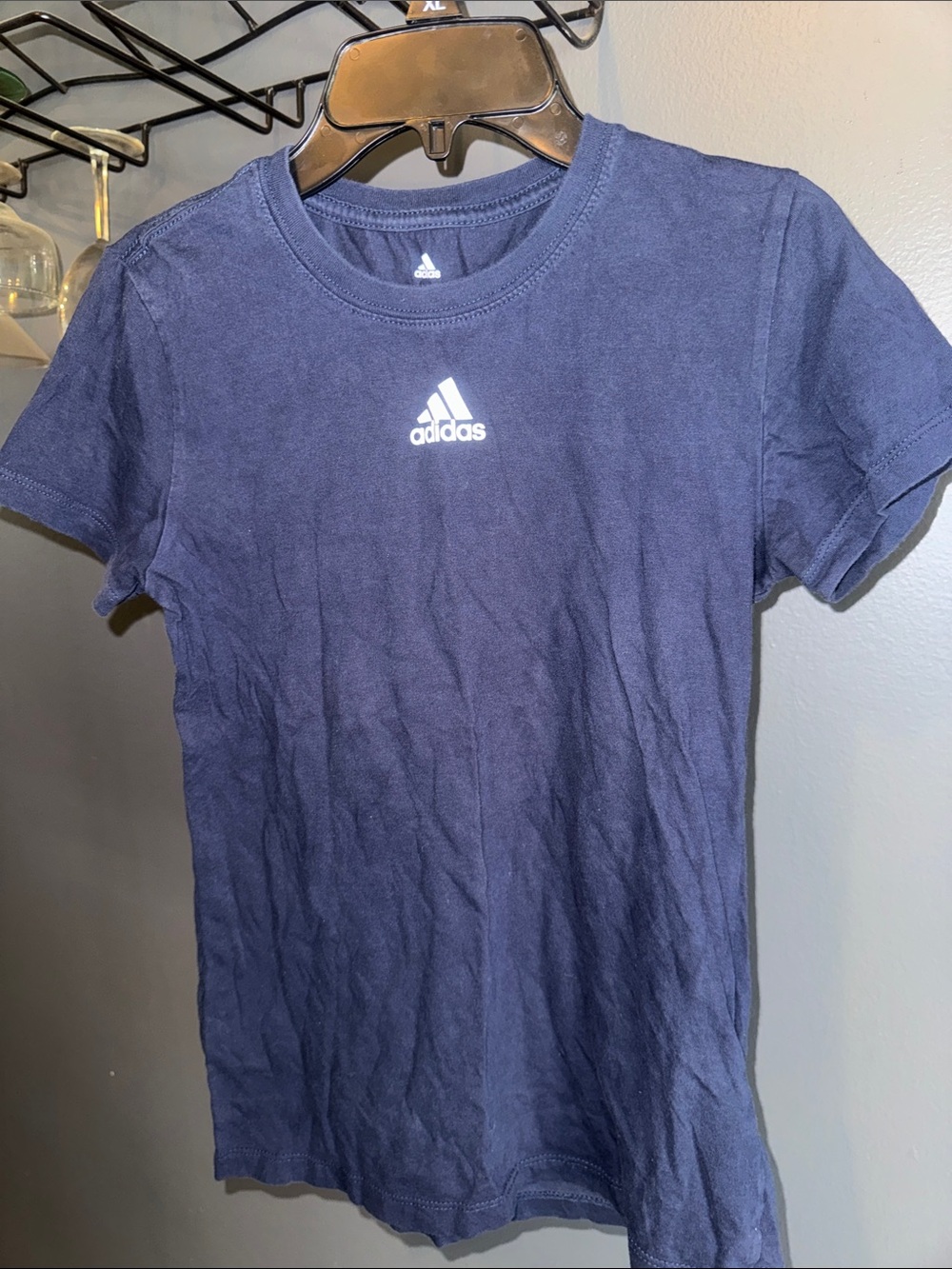 adidas Navy Blue Short Sleeve Logo Tee